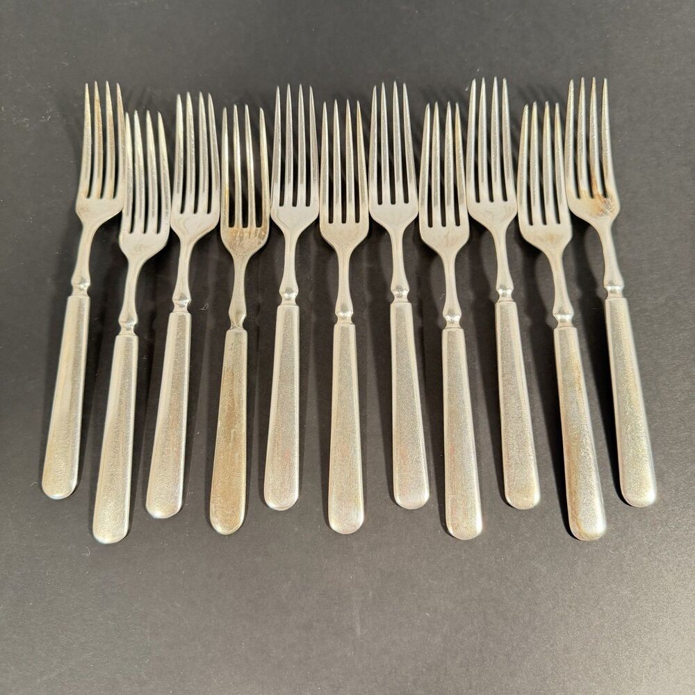 Lot of 11 Dinner Forks Rogers Bros Silverplate Flatware 7 1/8” Windsor (?)